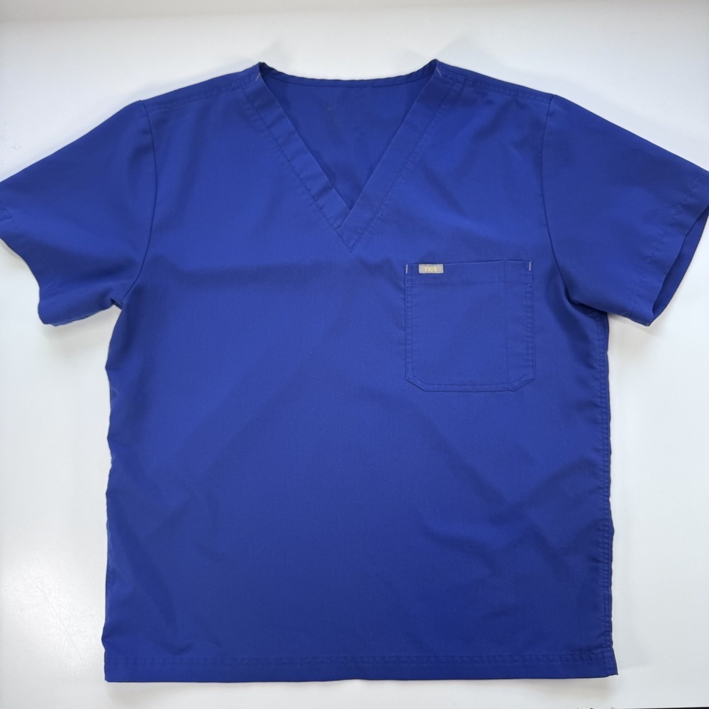 FIGS V Neck Scrub Top Short Sleeve Adult 2XL Blue